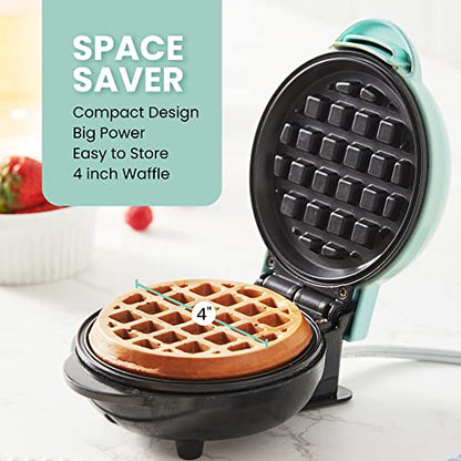 Elite Gourmet EWM013MX Máquina Elétrica Mini Waffle Antiaderente Branco