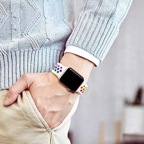 Lerobo 3 Pack Pulseiras Esportivas para Apple Watch, Silicone, 38-49mm