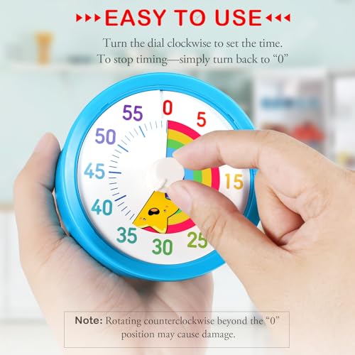 Secura Timer Visual 60 Min com Padrão Arco-Íris e Função Pausa, Azul
