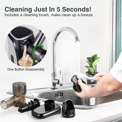 AMZCHEF Juicer Cold Press com 2 Modos e Garrafa 500ML (Cinza)