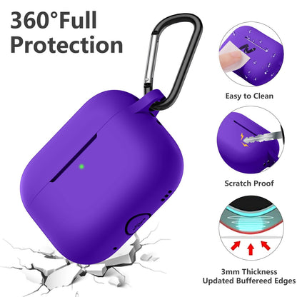 Lerobo Capa Silicone para AirPods Pro 2ª/1ª Geração com Mosquetão (Roxo Vivo)