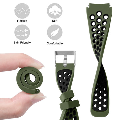 Lerobo Pulseira Silicone Samsung Galaxy Watch (Verde Exército/Preto)
