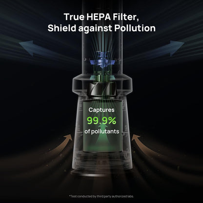 Dreo Purificador de Ar e Ventilador Torre Inteligenten prata