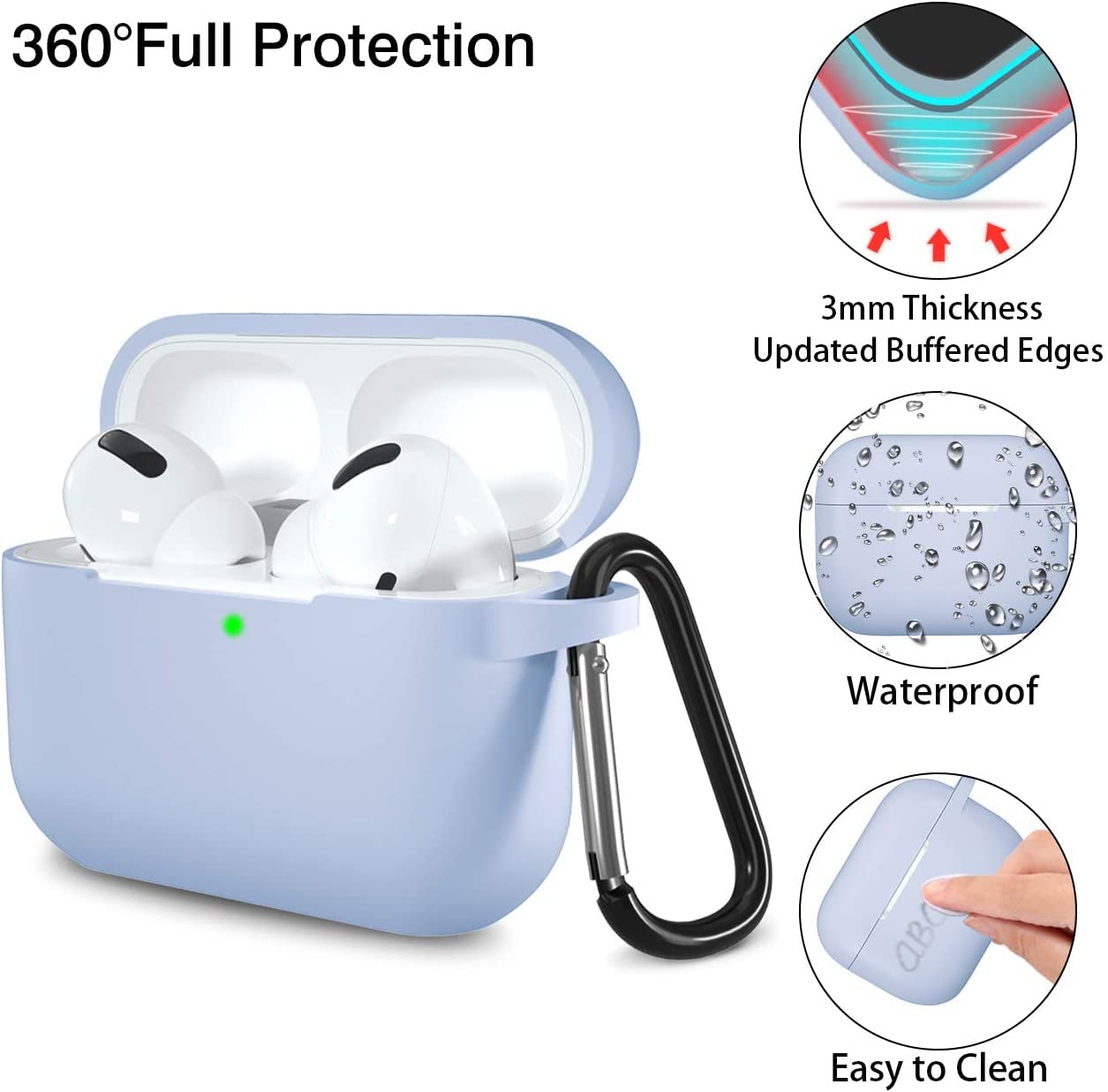 Lerobo Capa Protetora AirPods Pro com Mosquetão (Lilás)