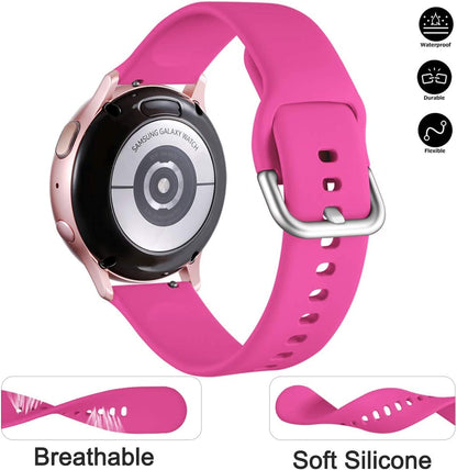 Lerobo Pulseiras de Silicone para Galaxy Watch, 20mm, 3 Pack (Roxo/Rosa/Verde)
