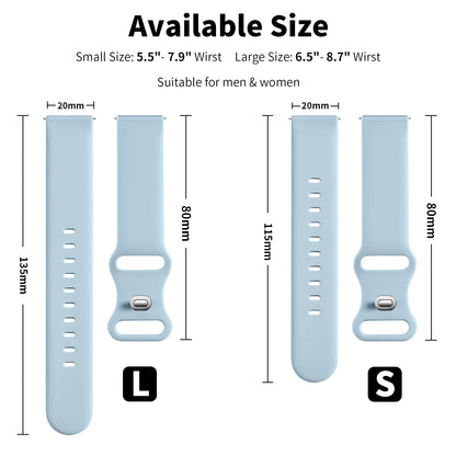 Lerobo Pulseira de Silicone 20mm para Galaxy Watch, 38-49mm (Light Blue)