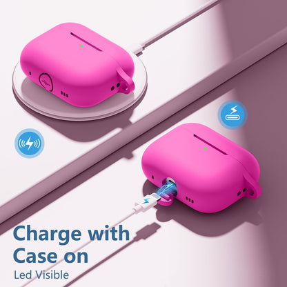 Lerobo Capa c/ Mosquetão p/ AirPods Pro 2/1 Geração (Rosa Pink)