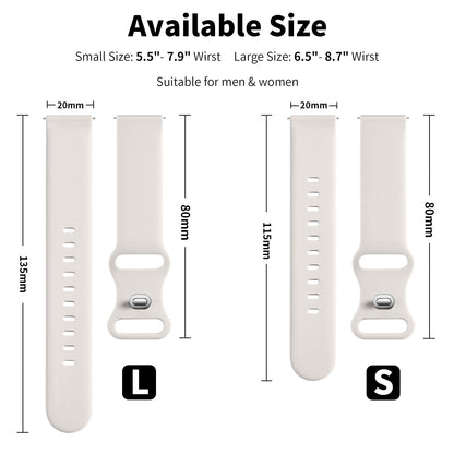 Lerobo Pulseira Silicone para Galaxy Watch 7/6/5/4, 20mm, Resistente (branco)