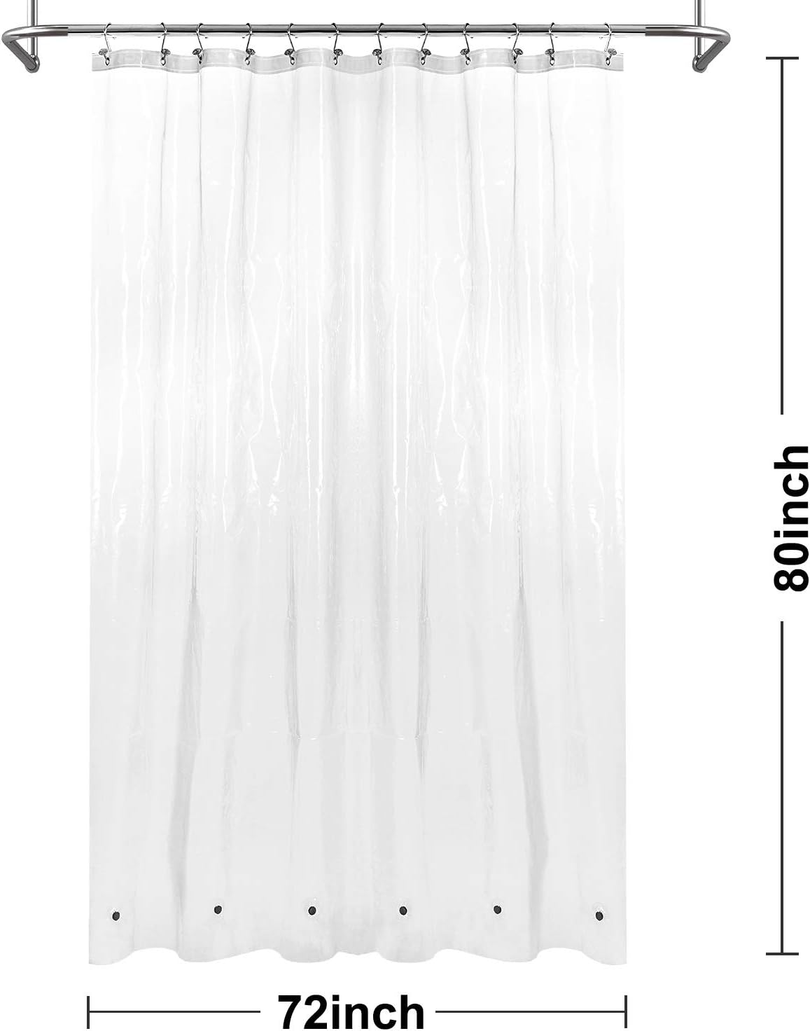 Barossa Design Cortina de chuveiro extra longa 182 x 203 cm