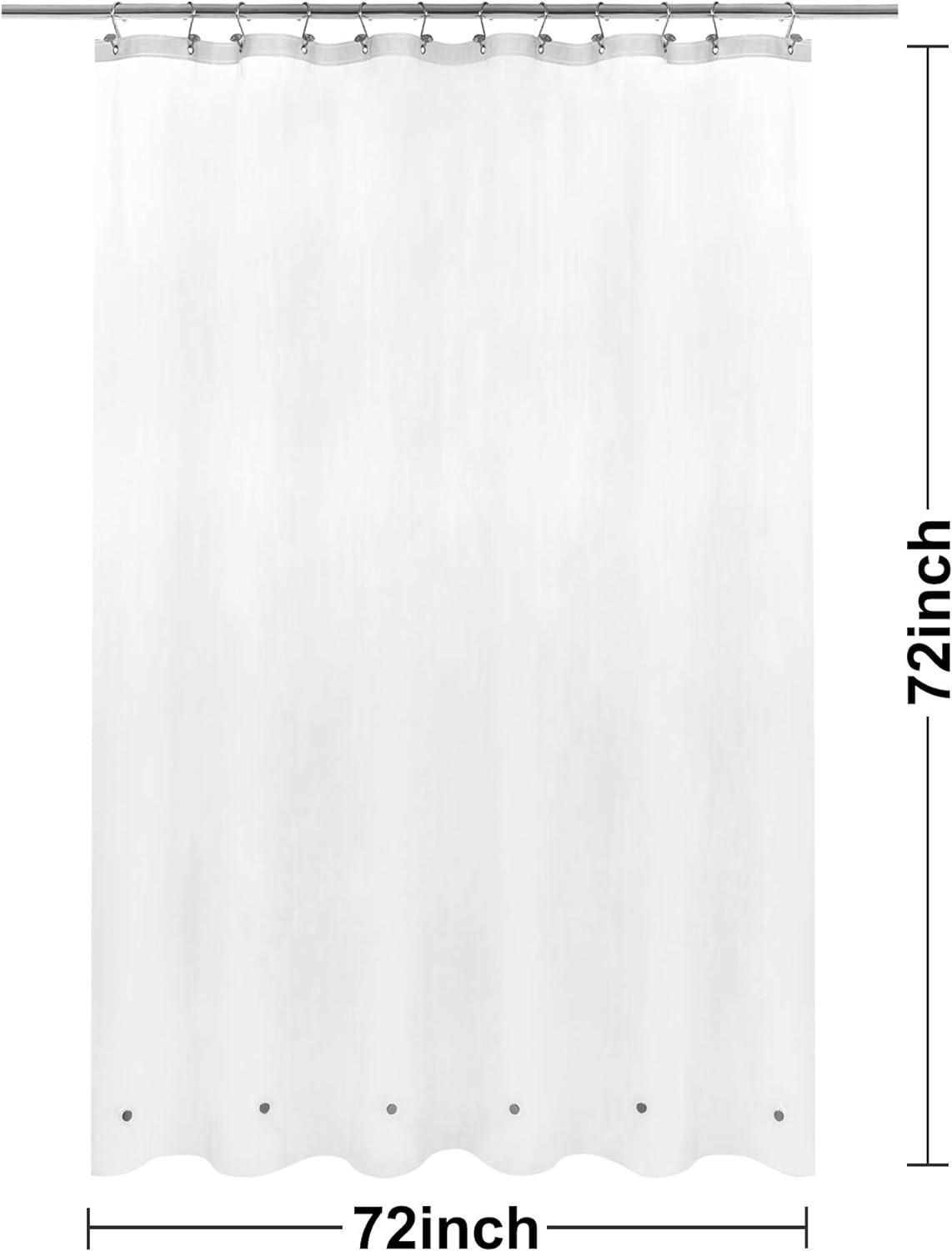 Barossa Design Forro de cortina de chuveiro fosco com 6 ímãs