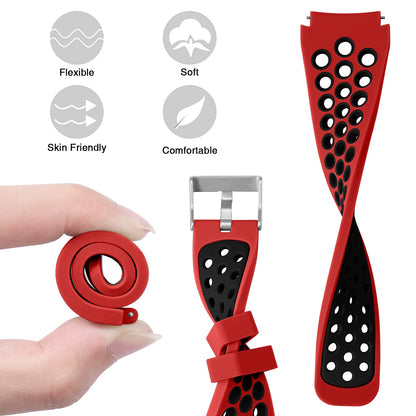 Easuny Pulseira Esportiva de Silicone Compatível com Galaxy Watch 3  (Vermelho/Preto)