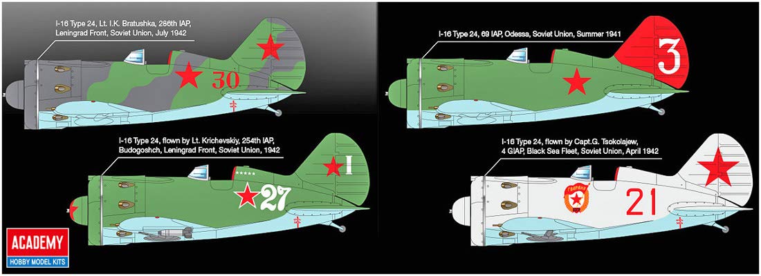 Academy Polikarpov I-16 Type 24 1/48 - Kit de Modelo Plástico