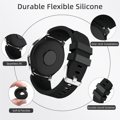 Lerobo Pulseiras para Samsung Galaxy Watch 3/46mm (Preto/Azul Marinho)