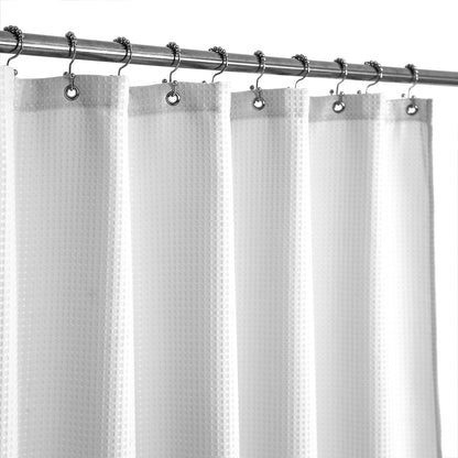 Barossa Design Cortina de chuveiro branca de trama 183 x 183