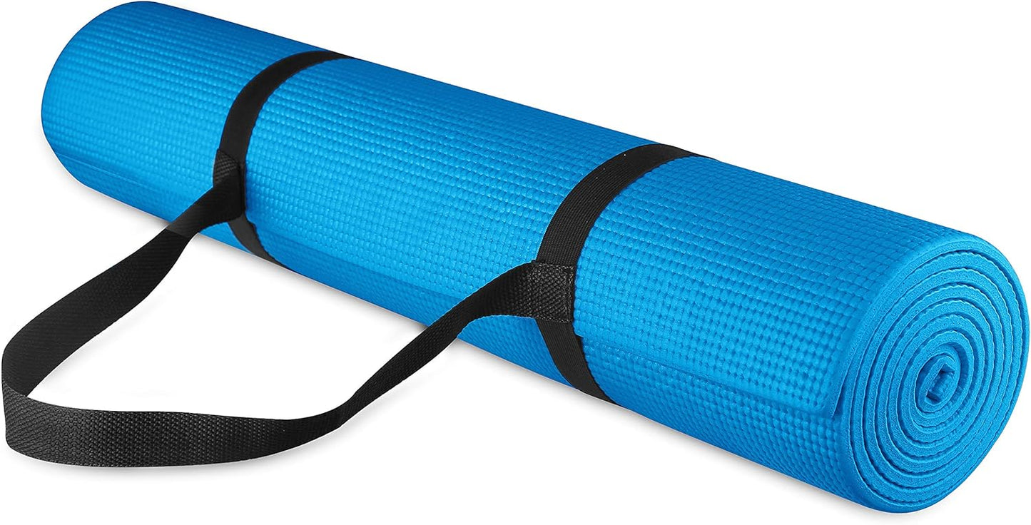 BalanceFrom GoYoga Tapete de ioga de alta densidade Azul