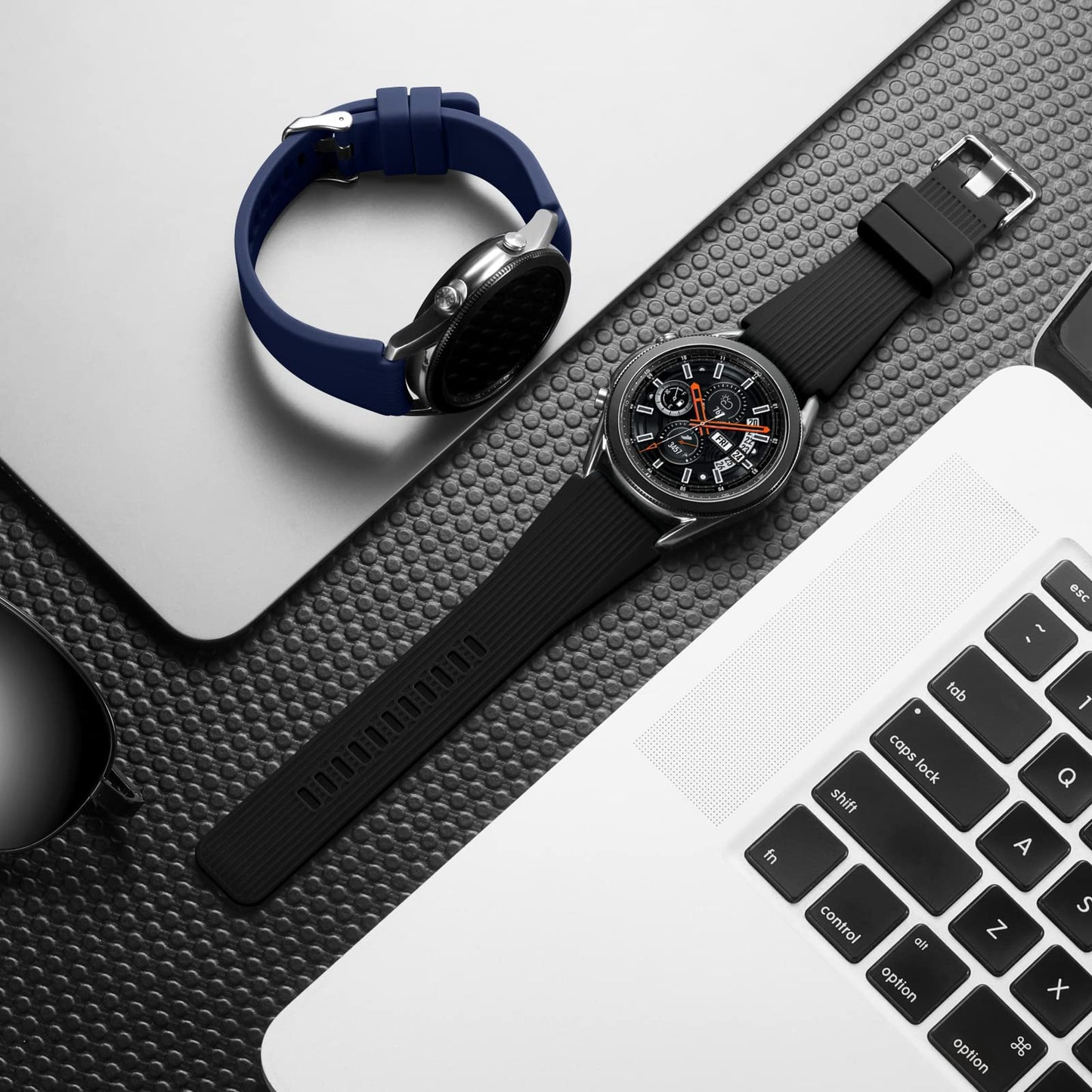 Lerobo Pulseiras para Samsung Galaxy Watch 3/46mm (Preto/Azul Marinho)