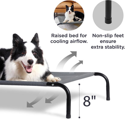 Bedsure Cama de cachorro grande e elevada cinza