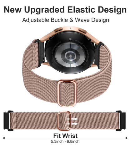 Lerobo 3 Pulseiras Elásticas Nylon p/ Samsung Galaxy Watch 20mm (Cactus/Rosa/Vinho)