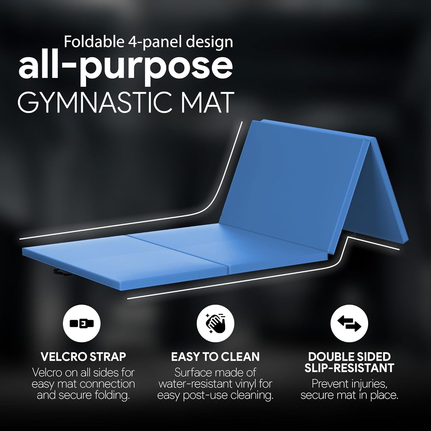 BalanceFrom GoGym Tapetes de ginástica dobrável (azul)