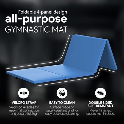 BalanceFrom GoGym Tapetes de ginástica dobrável (azul)
