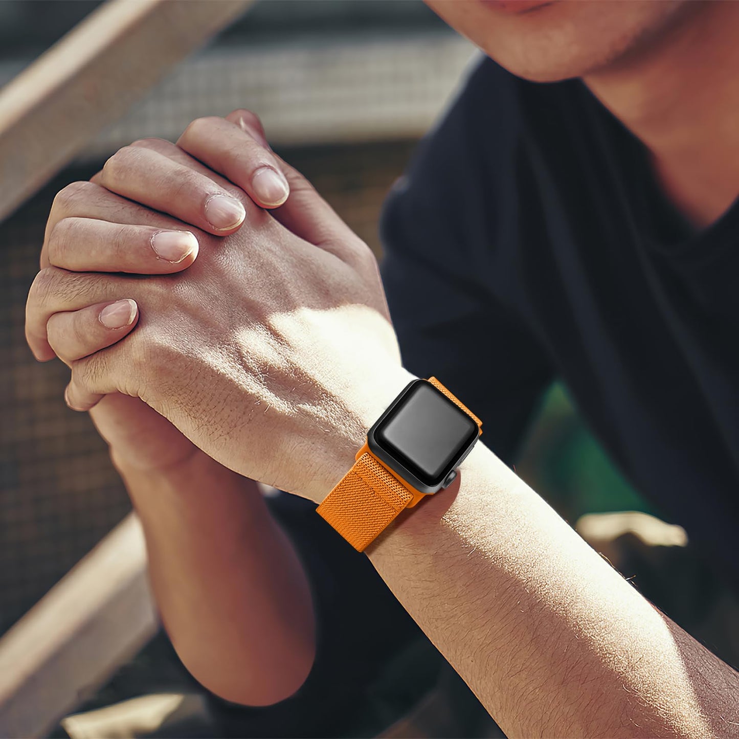 Lerobo Pulseira Trançada Compatível com Apple (Laranja)