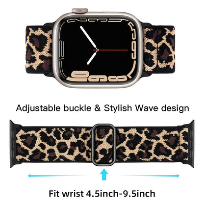 Lerobo Pulseira Trançada de Nylon Compatível com Apple Watch  (Leopardo)