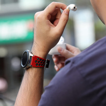 Easuny Pulseira Esportiva de Silicone Compatível com Galaxy Watch 3  (Vermelho/Preto)