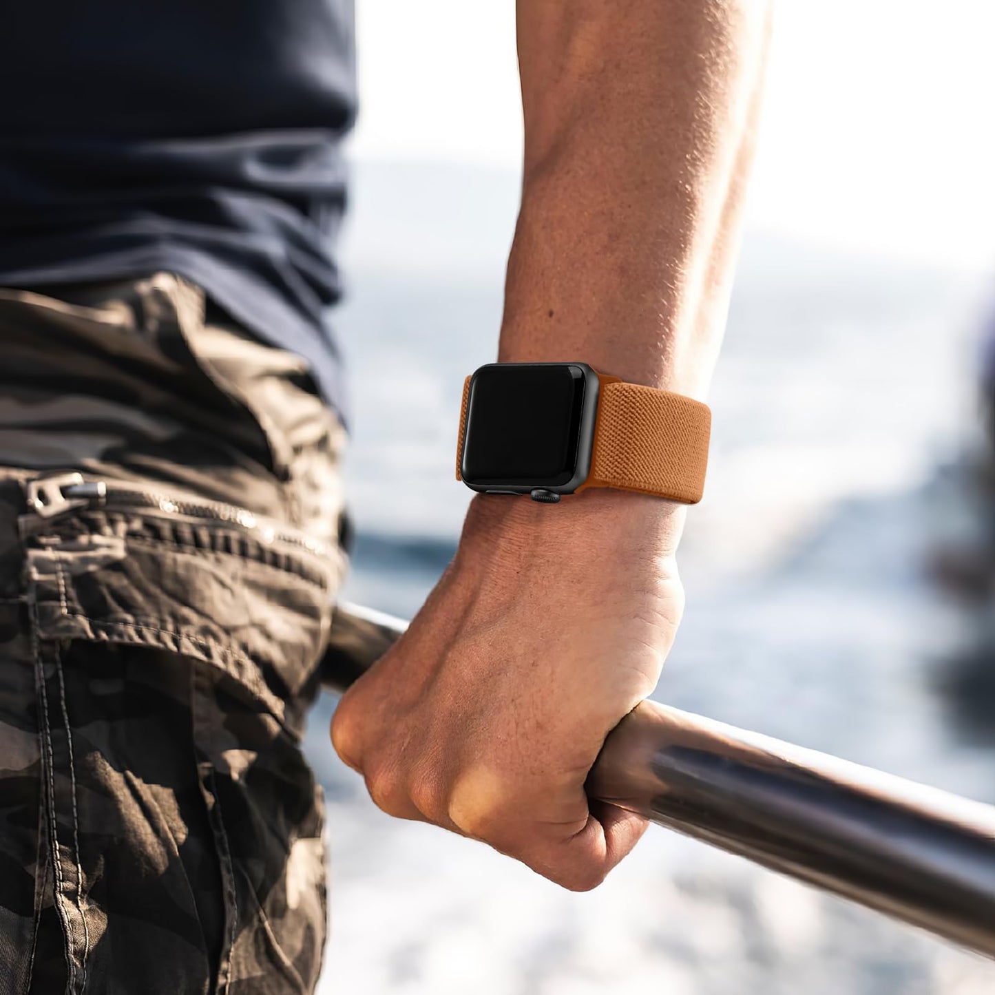 Lerobo Pulseira Trançada Nylon p/ Apple Watch 38-49mm (Caramelo)
