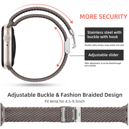 Lerobo 2 Pack Pulseiras Trançadas Solo Loop p/ Apple Watch (DarkGray/Stone)