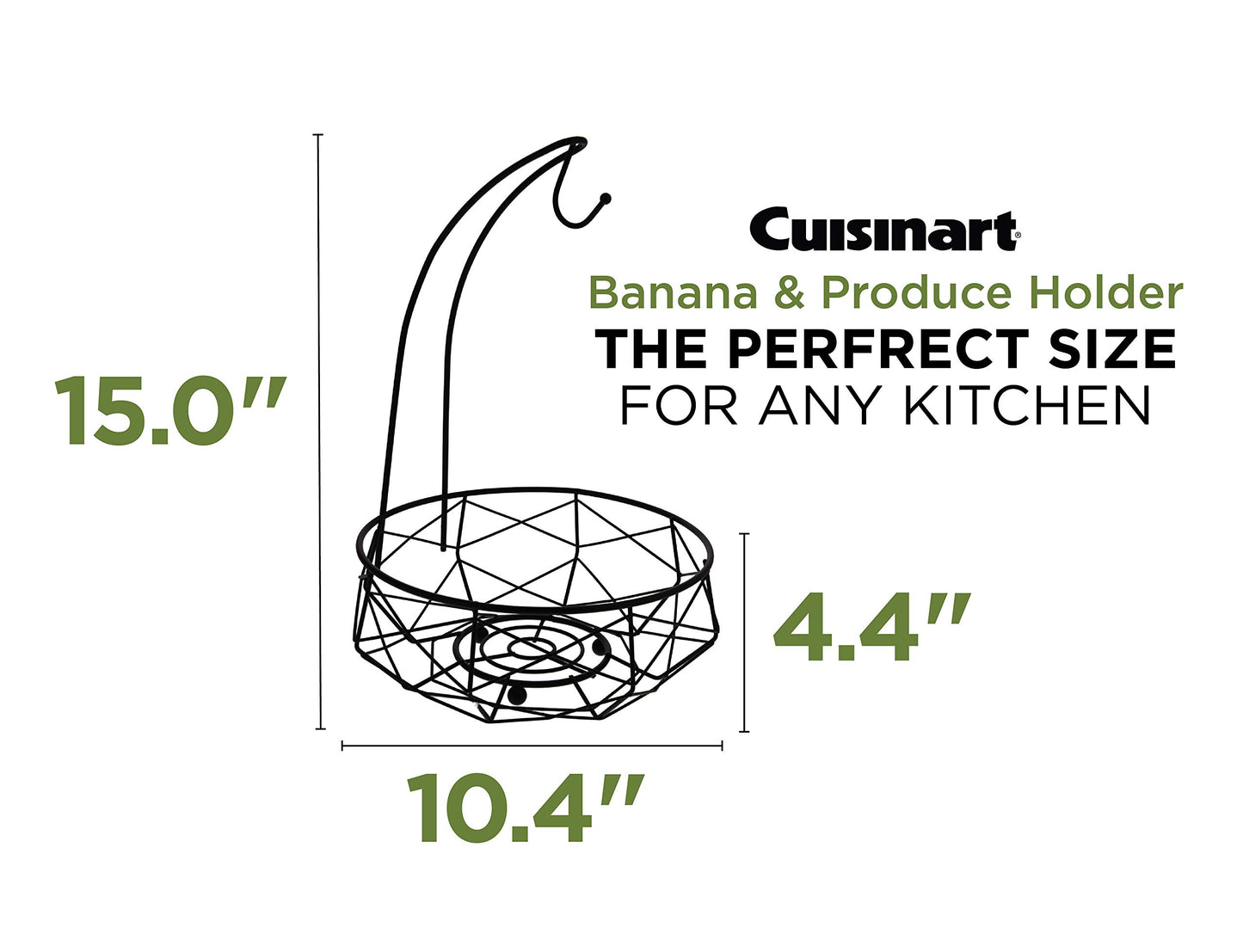Cuisinart Cesta de Frutas em Aço Inox com Suporte para Banana (Preto Fosco)