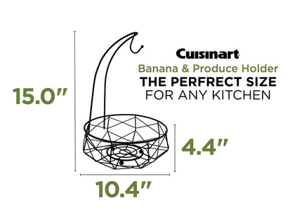 Cuisinart Cesta de Frutas em Aço Inox com Suporte para Banana (Preto Fosco)