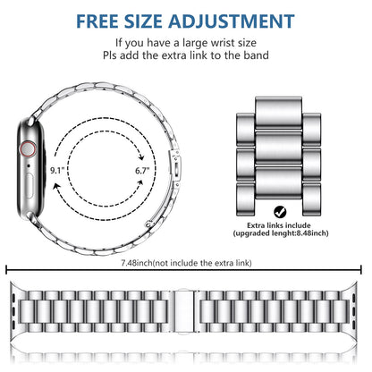 Lerobo Pulseira Aço Inox para Apple Watch + 2 Capas Protetoras
