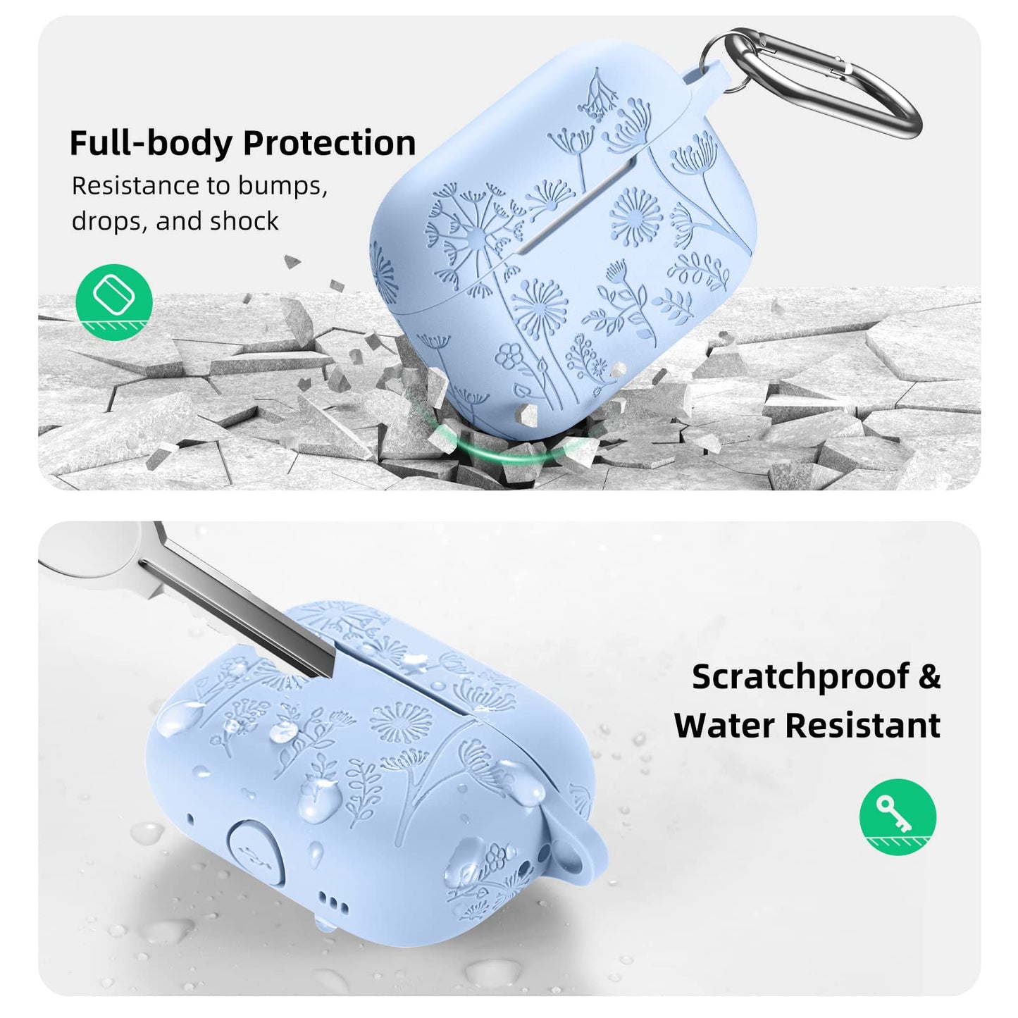 Lerobo Capa para AirPods Pro 2 - Gravada e Protetora  (Lilás)