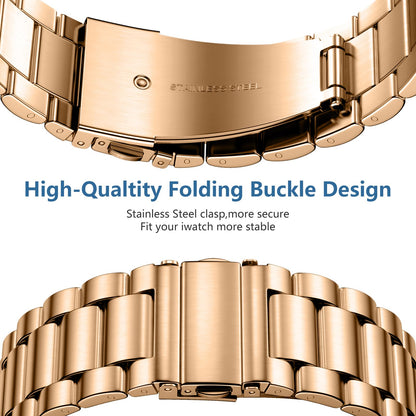 Lerobo Pulseira Aço Inox c/ 2 Capas p/ Apple Watch 38-49mm (Royal Gold)