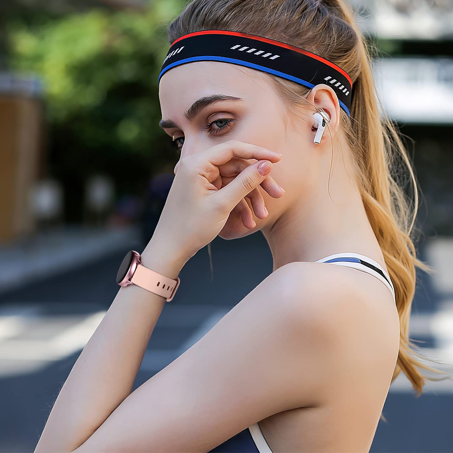 Lerobo Pulseira Compatível com Samsung Galaxy Watch 7/6/5/4, 20mm, Silicone  (Rosê)