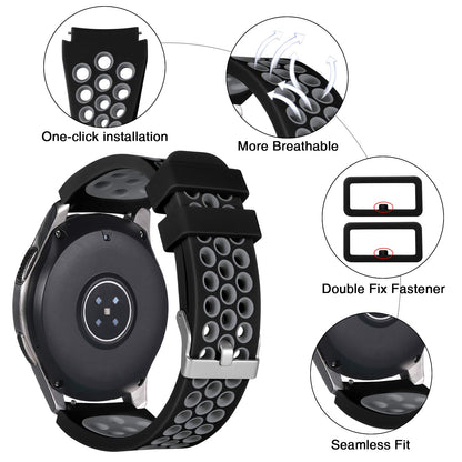 Lerobo Pulseira Compatível com Samsung Galaxy Watch 3/46mm/Gear S3 (Preto/Cinza)