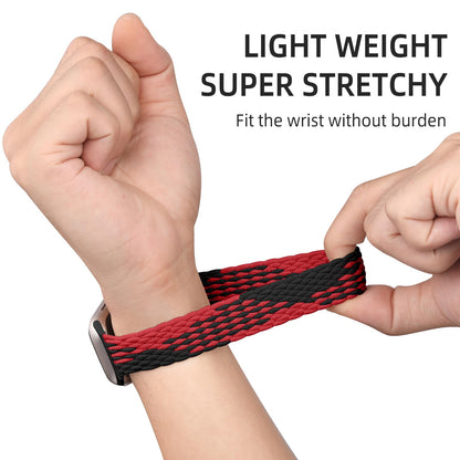 Lerobo 2 Pulseiras Nylon Apple Watch (Preto/Preto Vermelho)