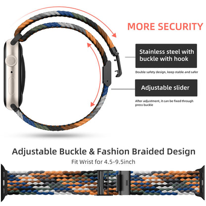 Lerobo 2 Pack Pulseiras Trançadas de Nylon para Apple Watch, 38-49mm (Black/Camouflage)