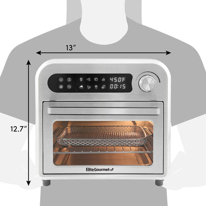 Elite Gourmet EAF1010D Air Fryer Convection Oven Programável 10L
