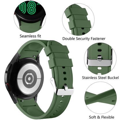 Lerobo Pulseira Silicone p/ Galaxy Watch 7/6/5/4/Classic (Verde Militar)