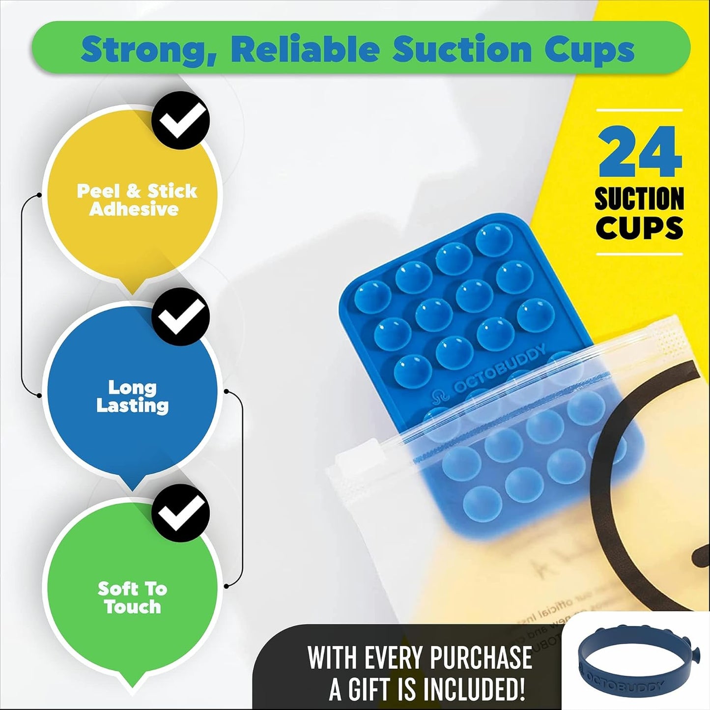 OCTOBUDDY Capa de telefone com sucção de silicone