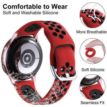 Lerobo Pulseira de Silicone Compatível com Samsung Galaxy Watch (Vermelho/Preto)