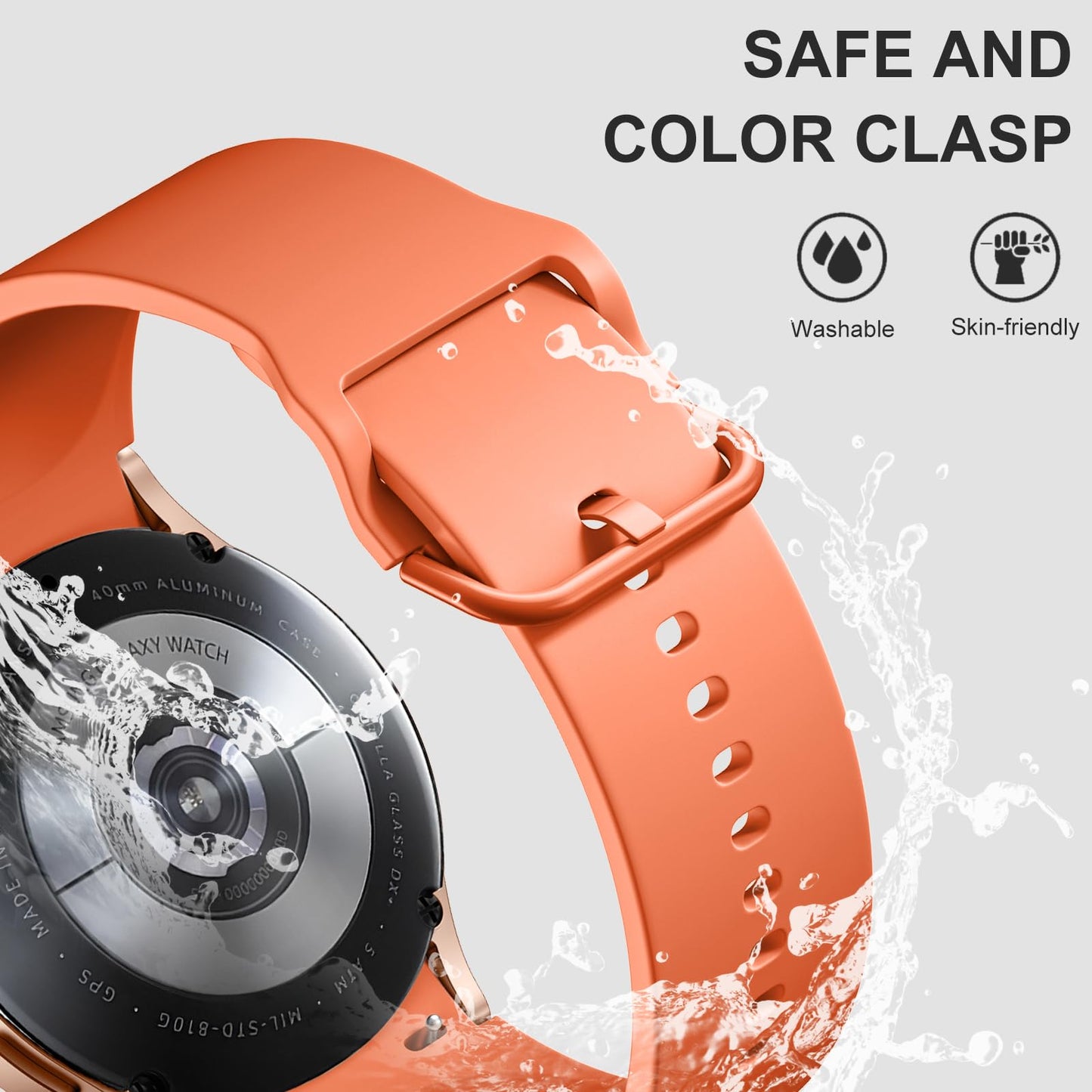 Lerobo 5 Pulseiras Compatíveis com Galaxy Watch 7/6/5/4 20mm (Coral/Ouro/Vinho/Rosa/Verde)