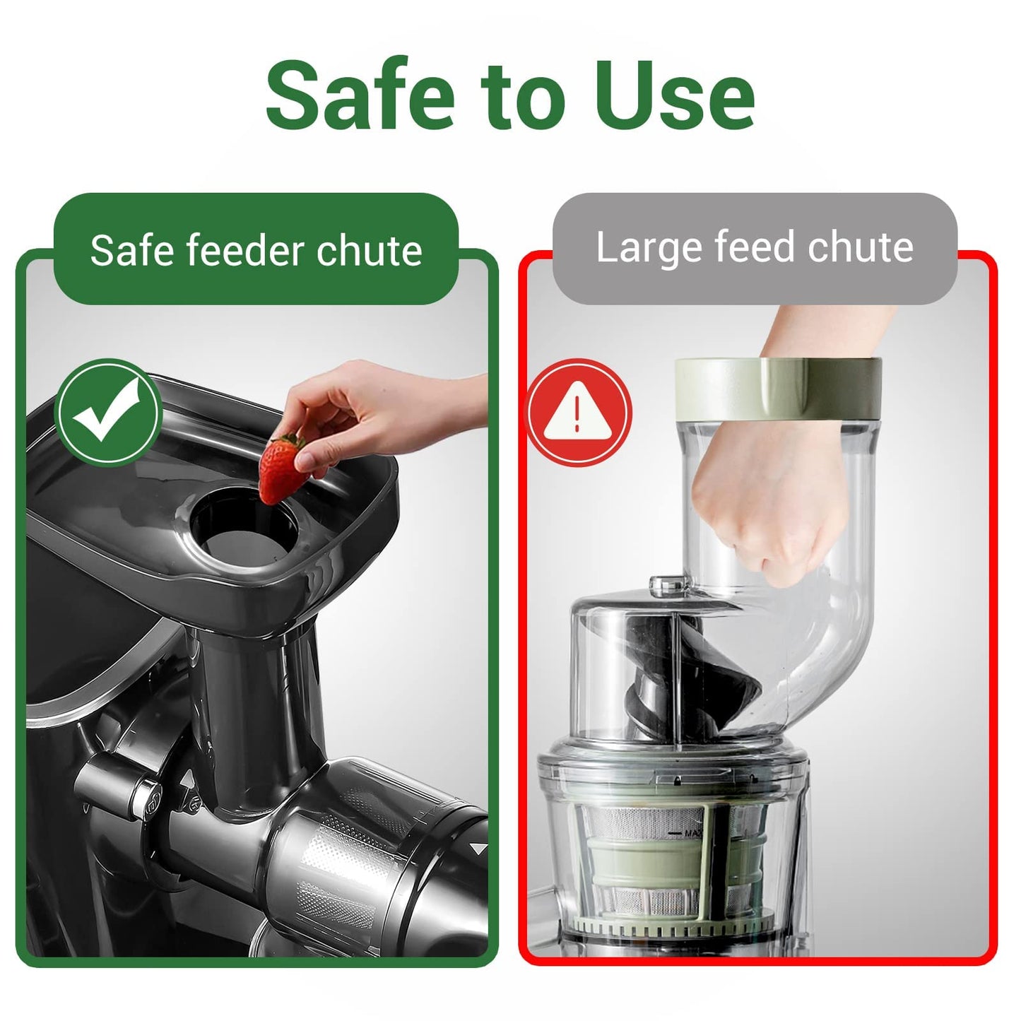 AMZCHEF Juicer Cold Press com 2 Modos e Garrafa 500ML (Cinza)