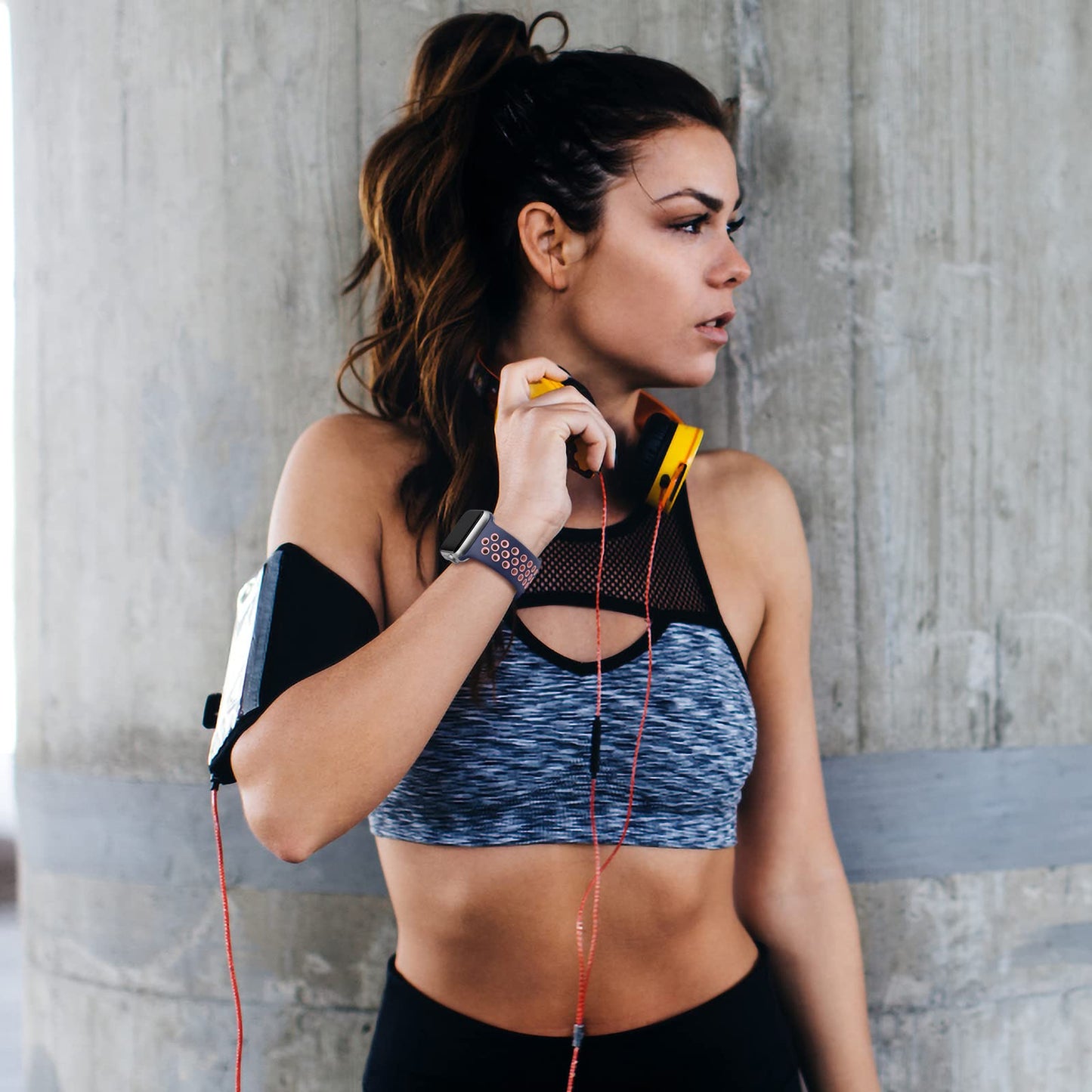 Lerobo Pulseira Silicone Respirável para Apple Watch (Azul/Rosa)