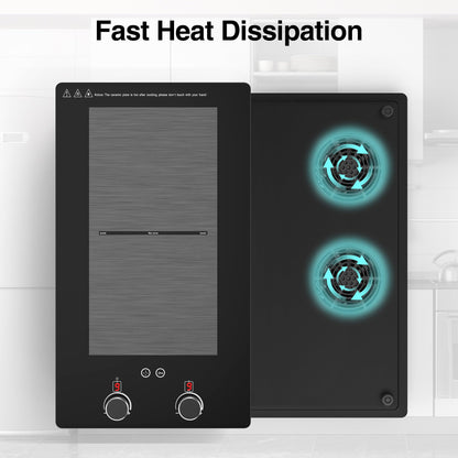 VBGK Cooktop de Indução 3000W, 2 Bocas, Controle por Toque e Botão, 110V
