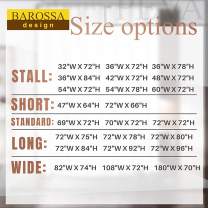 Barossa Design Forro de cortina de chuveiro de PEVA 182,8 cm