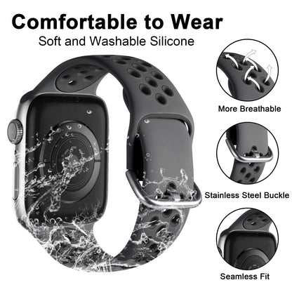Lerobo 3 Pulseiras Esportivas Silicone p/ Apple Watch (S/M)