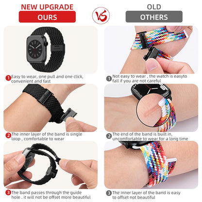Lerobo 2 Pack Pulseiras Trançadas de Nylon para Apple Watch, 38-49mm (Black/Camouflage)