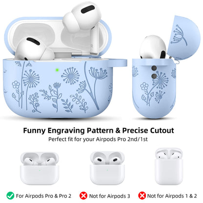 Lerobo Capa para AirPods Pro 2 - Gravada e Protetora  (Lilás)